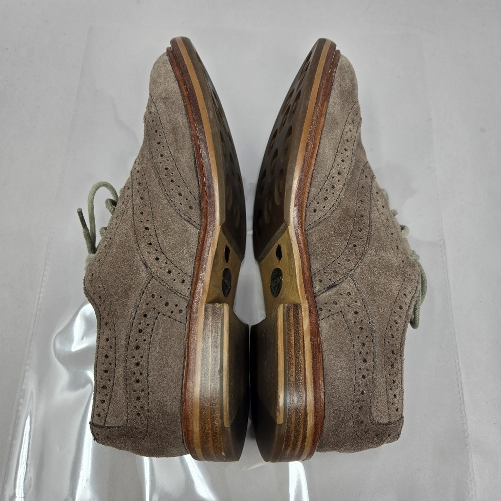 Fossil Womens Sz 7 Tan Suede Lace Up Brouges School Office Work Wear Casual - Picture 7 of 11